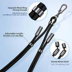 FAST CHARGING LANYARD Cable Type C- Lighting Charging Cord