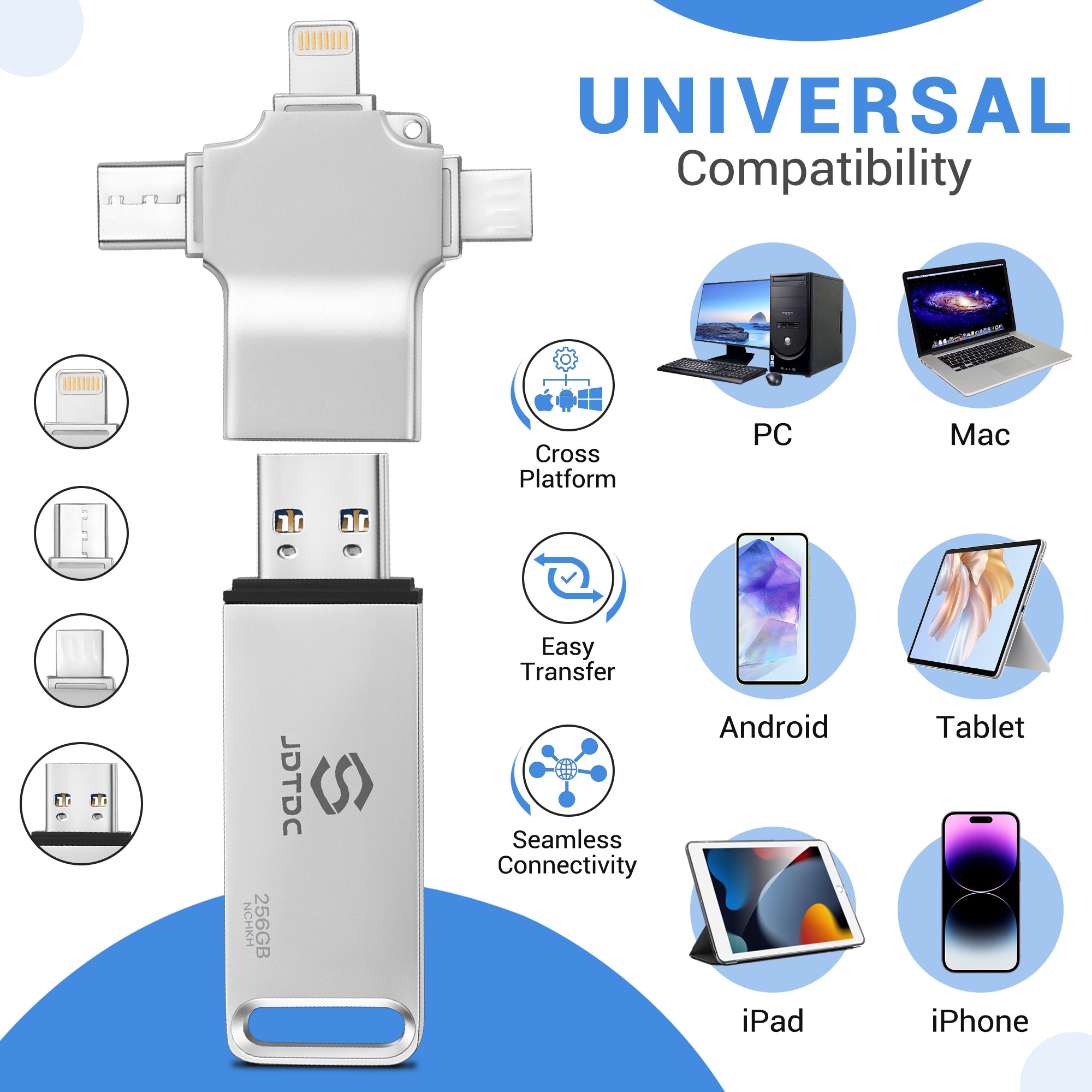 4 in 1 Auto Back up USB Flash Drive for All Devices