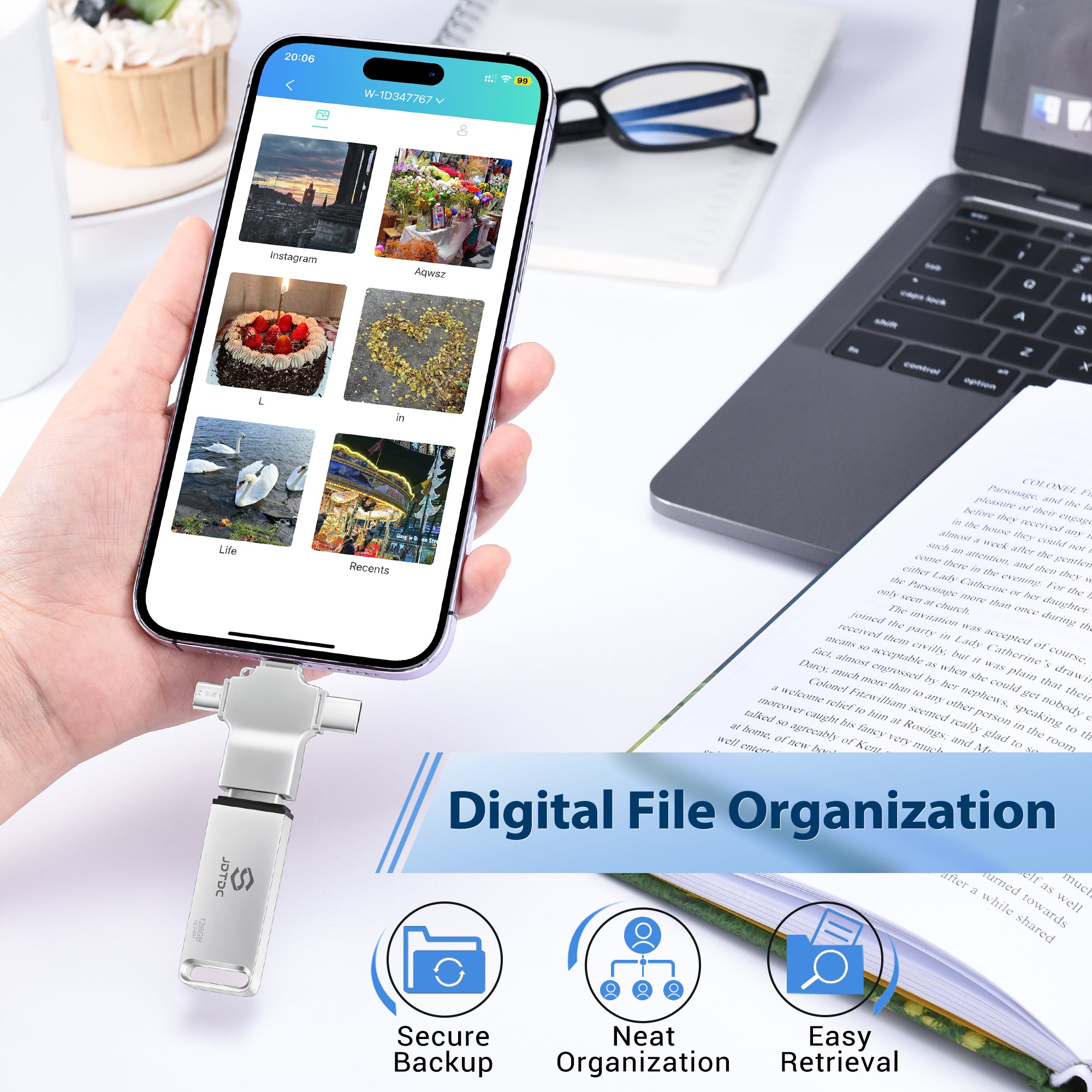 Auto Back up USB Flash Drive for All Devices 4 in 1 – JDTDC