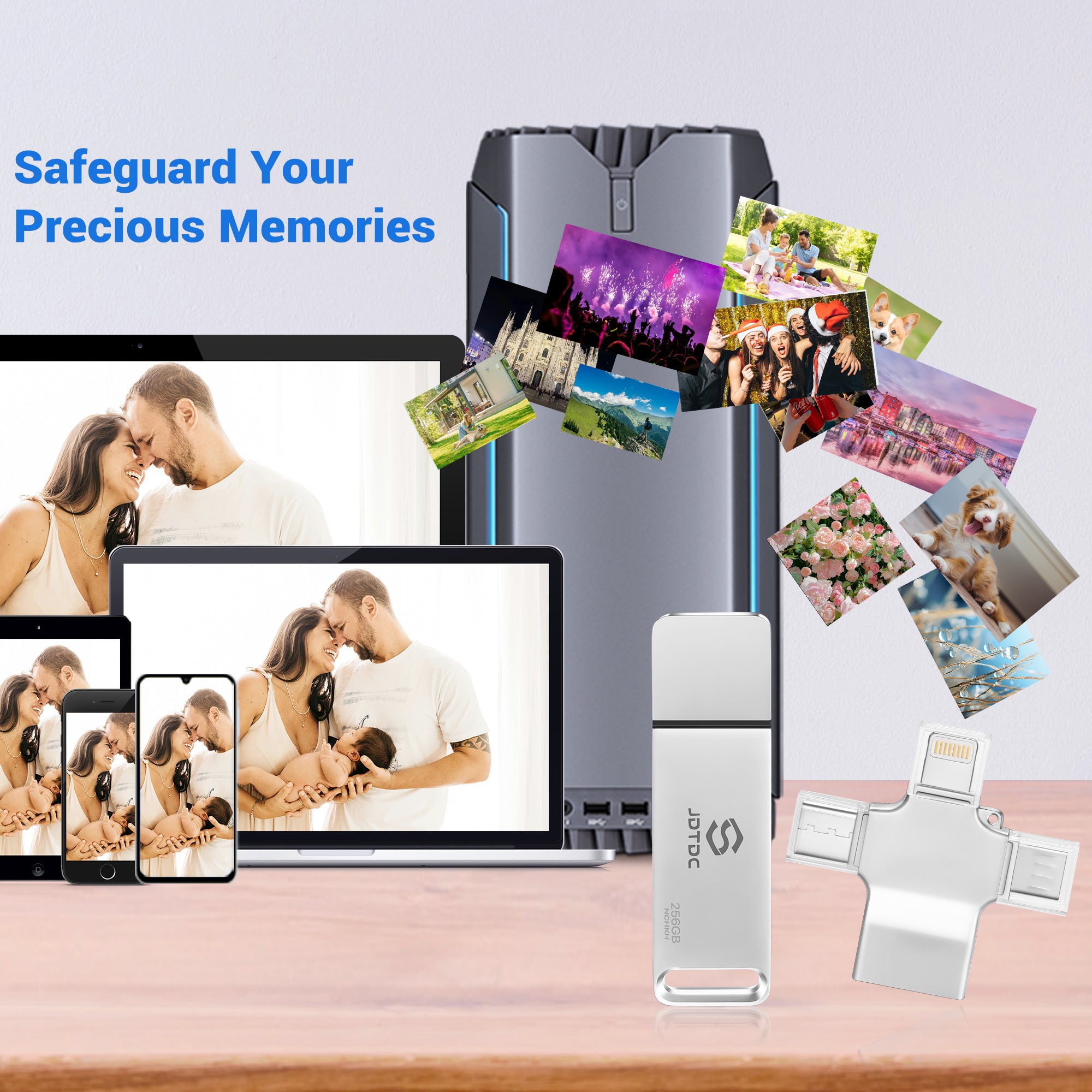 4 in 1 Auto Back up USB Flash Drive for All Devices