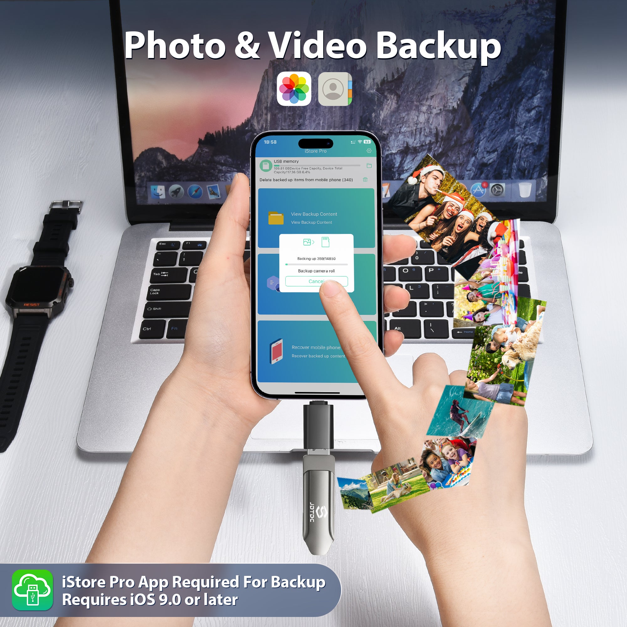 3 in 1 Auto Back up USB Flash Drive for All Device – JDTDC