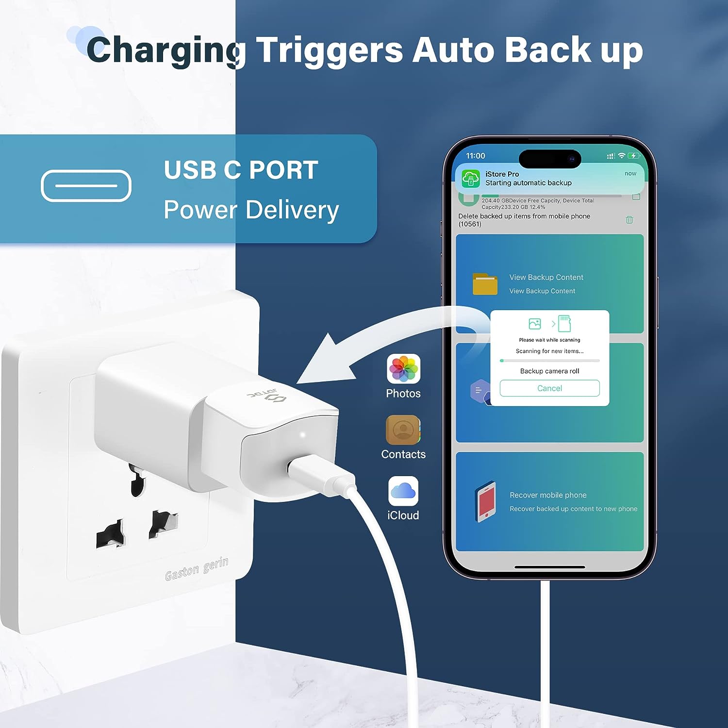 Auto Backup Data Cube Type-C Port Photo Storage Devices