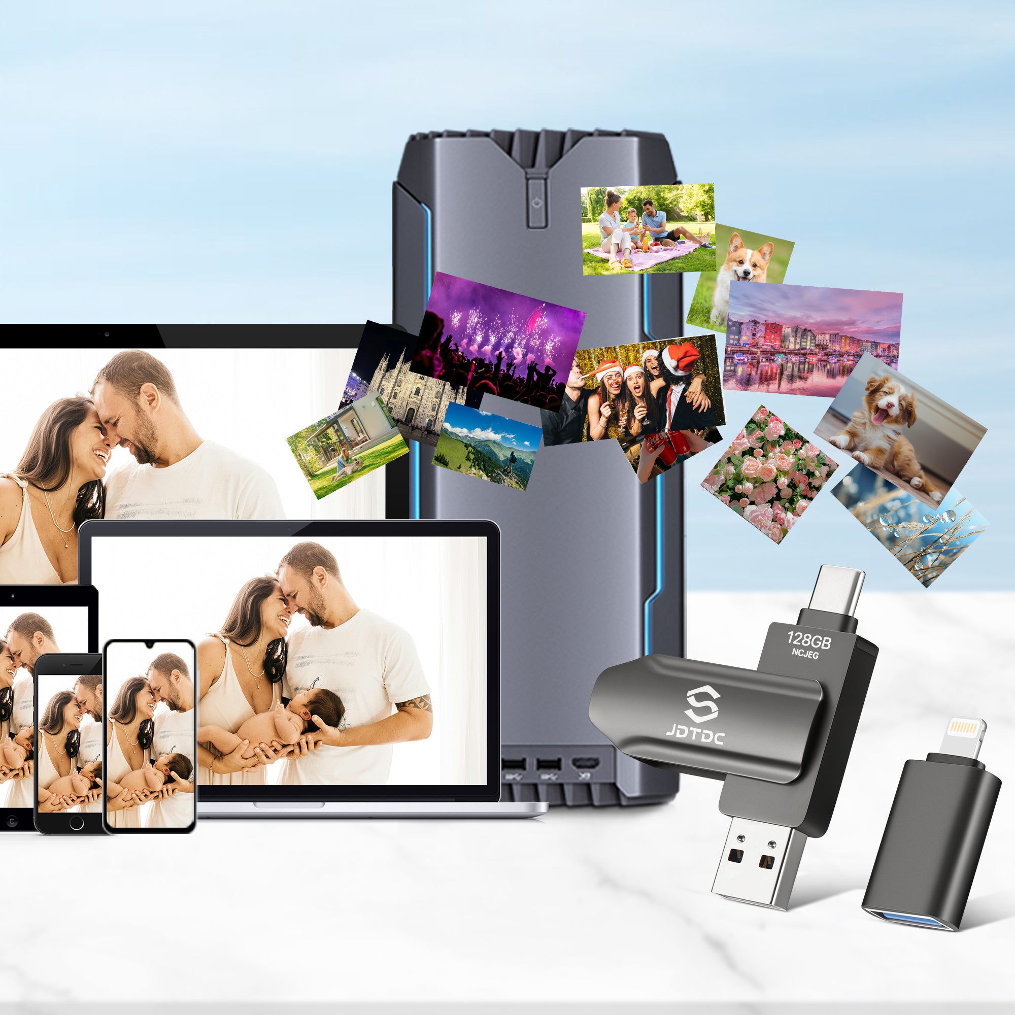 3 in 1 Auto Back up USB Flash Drive for All Device – JDTDC